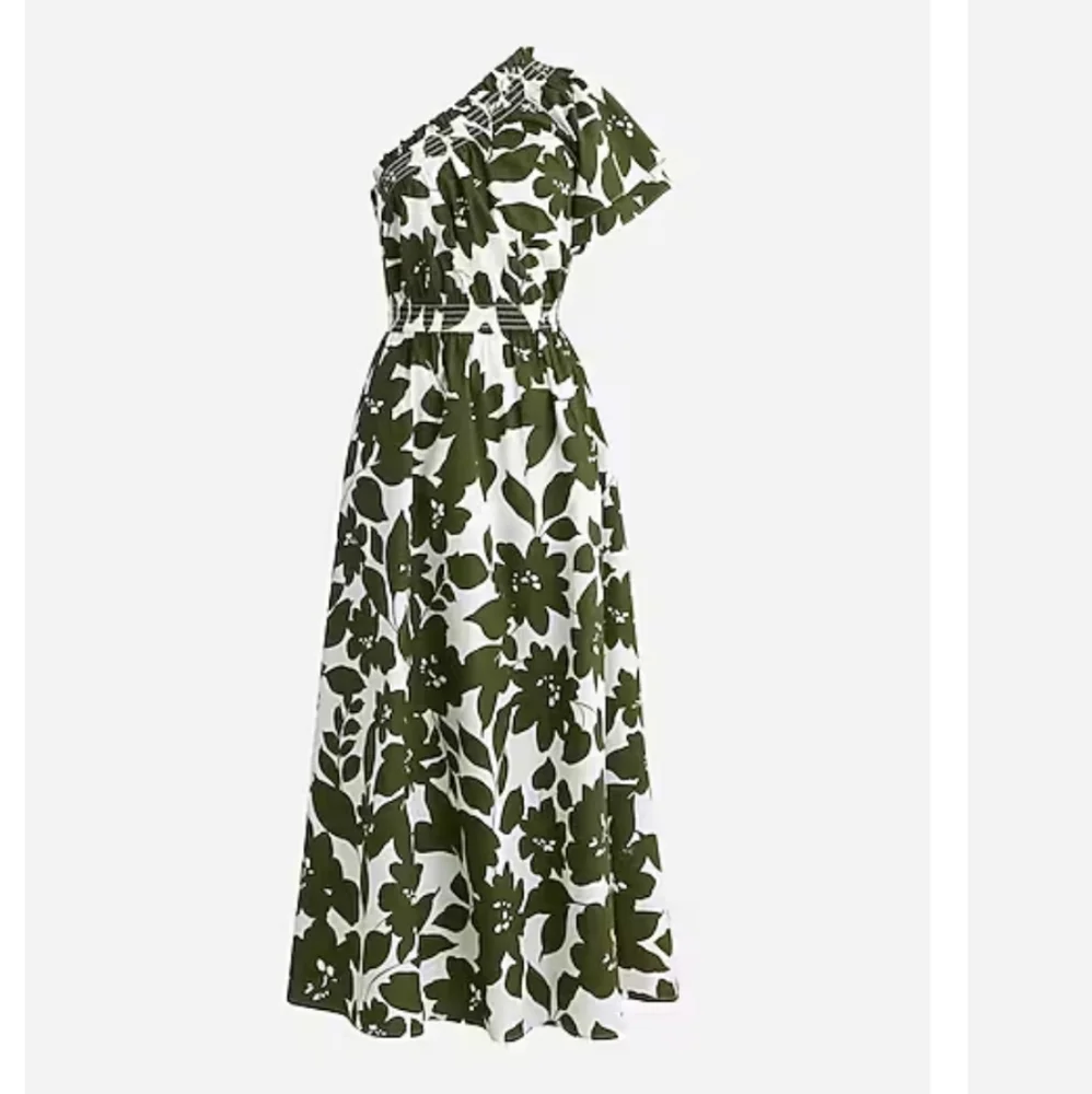 J. Crew One Shoulder Floral Green Dress - Picture 1 of 4